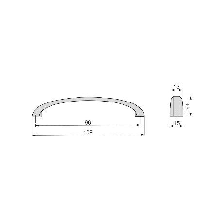 Tirador para mueble Nairobi, L139mm, intereje 96mm, Zamak, Bronce