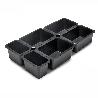  KIT DE 6 CUBOS ORGANIZADORES PARA CAJÓN DE BAÑO TIDY, PLÁSTICO, GRIS ANTRACITA