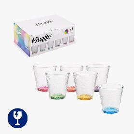 VASOS FONDO COLOR 310 ML 6 PIEZAS JUEGO 6