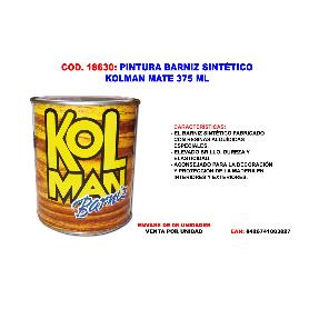 PINTURA BARNIZ SINTETICO KOLMAN MATE 375 ML.