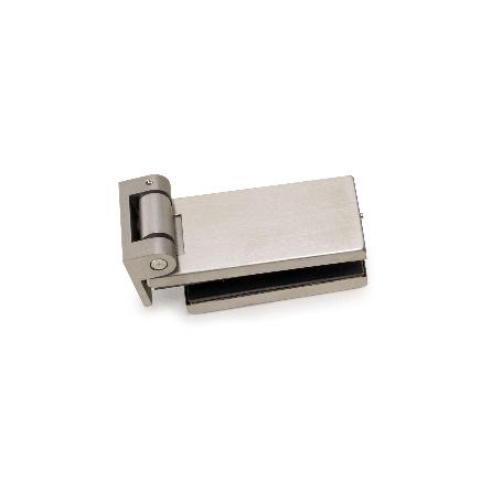 EMUCA  BISAGRA PARA PUERTA DE CRISTAL CON EMBELLECEDOR INOX, BISAGRA HORIZONTAL CON PALA DE 34MM, PARA PUERTA DE 8-