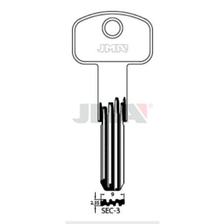 LLAVES JMA SEGURIDAD LATON MOD SEC-3 (CAJA 10 UNIDADES)