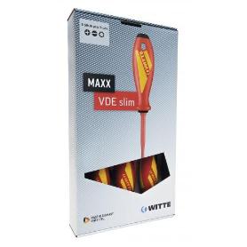 WITTE-653773-JUEGO DE 6 DESTORNILLADORES AISLADOS CON VARILLA REDUCIDA MAXX VDE SLIM (PL + PH)