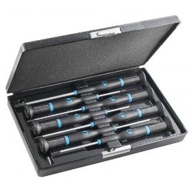 WITTE-89324-JUEGO DE 7 DESTORNILLADORES DE PRECISIÓN WITTRON EN ESTUCHE DE PLÁSTICO ANTICHOQUE (PUNTA HEXAGONAL)