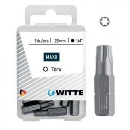 WITTE-427730-5 PUNTAS EN CAJITA DE PL&#XE1;STICO LARGO 25 MM (T10 STAINLESS)