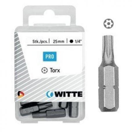 WITTE-429483-5 PUNTAS TORX DE SEGURIDAD EN CAJITA DE PLÁSTICO LARGO 25 MM (TS 25)