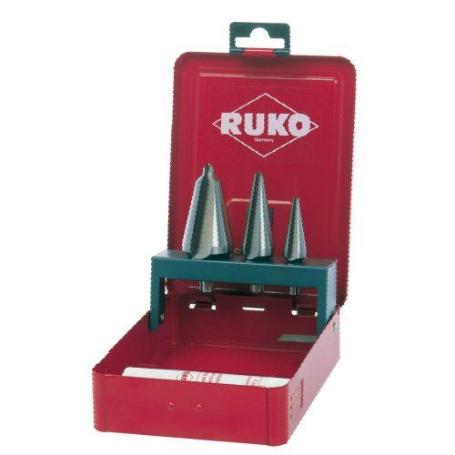 RUKO-101020-JUEGO 3 BROCAS C&#XF3;NICAS HSS + PASTA DE CORTE 30 G