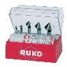 RUKO-102142E-JUEGO DE 5 AVELLANADORES CÓNICOS DIN 335 FORMA C HSS-CO 5 90&#XB0; PARA ACEROS VA
