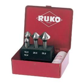 RUKO-102150T-JUEGO DE 4 AVELLANADORES CÓNICOS DIN 335 FORMA C HSS-TIN 90&#XB0;
