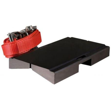 RUKO-108114-PLATO DE SUJECIÓN PARA TUBERÍAS (220X130X28 MM) + CORREA DE SUJECIÓN DE 2 M