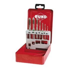 RUKO-245061-JUEGO DE 7 MACHOS M&#XE1;QUINA M DIN 371 / 376 HSS-CO 5 RECTIFICADOS TIPO B