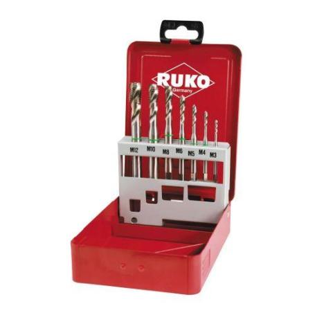 RUKO-245062-JUEGO DE 7 MACHOS M&#XE1;QUINA M DIN 371 / 376 HSS-CO 5 RECTIFICADOS TIPO C