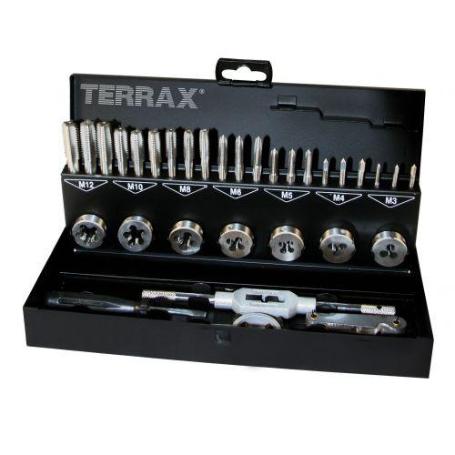 TERRAX-A245013-JUEGO HERRAMIENTAS DE ROSCAR 31 PIEZAS EN ESTUCHE METÁLICO