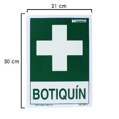 CARTEL BOTIQUIN 30X21 CM.