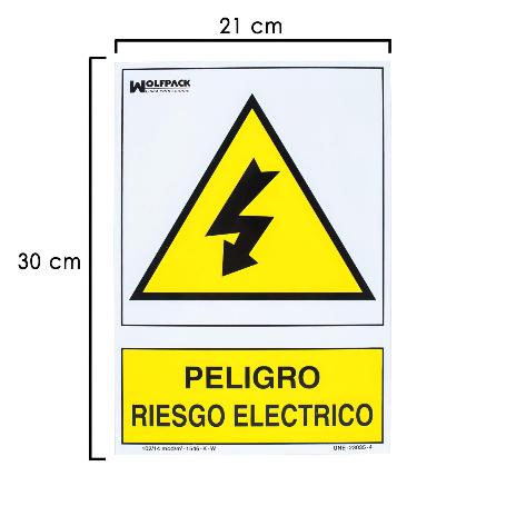 CARTEL PELIGRO ELECTRICO 30X21 CM.