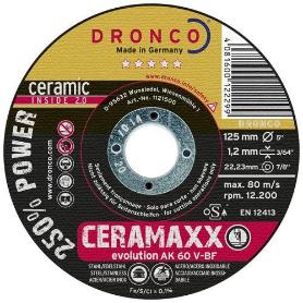 DRONCO-AK60V-115-DISCO DE CORTE ULTRA R&#XE1;PIDO CERAMAXX DE 115 X 1,2 MM (CAJA 25)