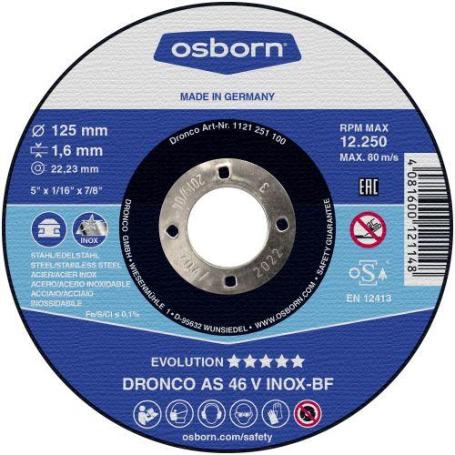 DRONCO-AS46V-115-DISCO DE CORTE METAL AS 46 V EVOLUTION EXPRESS 115 X 1,6 MM (CAJA 25)