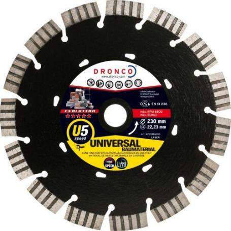 DRONCO-U5SPEED-125-DISCO DE DIAMANTE EVOLUTION U5 SPEED UNIVERSAL OBRA &#XD8; 125 MM