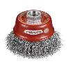 OSBORN-2008613062-CEPILLO TAZA ACERO LATONADO DE ALAMBRE ONDULADO CON TUERCA M14 Y FILAMENTO DIAMETRO  0.30 MM (75X