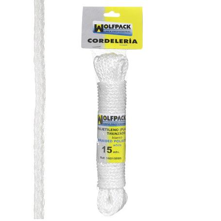 CUERDA TRENZADA PLÁSTICO BLANCA (MADEJA 15 M.)