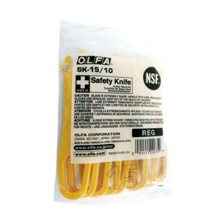 OLFA-SK-15/10-PACK DE 10 CUTTERS DE SEGURIDAD DESECHABLES