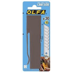 OLFA-LBB-30B-PACK DE 30 CUCHILLAS TROCEABLES NEGRAS EXCEL BLACK DE 18 MM EN CAJA DE PL&#XE1;STICO CON CLIP