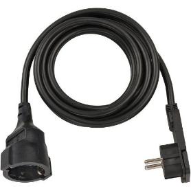 BRENNENSTUHL-1168980030-ALARGADOR EL&#XE9;CTRICO IP20 H05VV-F3G1,5 DE 3 M (NEGRO) CON CLAVIJA PLANA