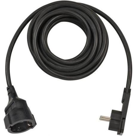 BRENNENSTUHL-1168980050-ALARGADOR EL&#XE9;CTRICO IP20 H05VV-F3G1,5 DE 5 M (NEGRO) CON CLAVIJA PLANA