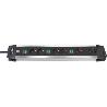 BRENNENSTUHL-1391000078-BASE M&#XFA;LTIPLE PREMIUM-ALU-LINE TECHNICS CON 2 Y 3 INTERRUPTORES (6 TOMAS)