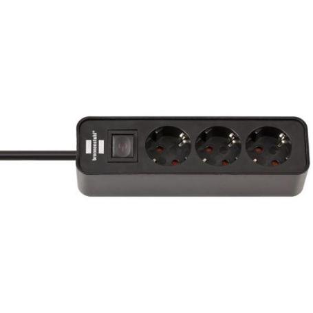 BRENNENSTUHL-1153230000-BASE M&#XFA;LTIPLE ECOLOR NEGRA CON DISEÑO COMPACTO (3 TOMAS)