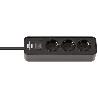 BRENNENSTUHL-1153230000-BASE M&#XFA;LTIPLE ECOLOR NEGRA CON DISEÑO COMPACTO (3 TOMAS)