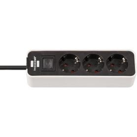 BRENNENSTUHL-1153230020-BASE M&#XFA;LTIPLE ECOLOR BLANCA/ NEGRA CON DISEÑO COMPACTO (3 TOMAS)