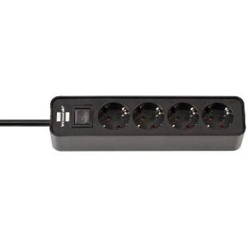 BRENNENSTUHL-1153240000-BASE M&#XFA;LTIPLE ECOLOR NEGRA CON DISEÑO COMPACTO (4 TOMAS)