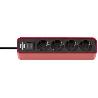 BRENNENSTUHL-1153240070-BASE M&#XFA;LTIPLE ECOLOR ROJA/ NEGRA CON DISEÑO COMPACTO (4 TOMAS)