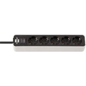 BRENNENSTUHL-1153250020-BASE M&#XFA;LTIPLE ECOLOR BLANCA/ NEGRA CON DISEÑO COMPACTO (5 TOMAS)
