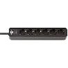 BRENNENSTUHL-1153260000-BASE M&#XFA;LTIPLE ECOLOR NEGRA CON DISEÑO COMPACTO (6 TOMAS)