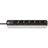 BRENNENSTUHL-1153260020-BASE M&#XFA;LTIPLE ECOLOR BLANCA/ NEGRA CON DISEÑO COMPACTO (6 TOMAS)