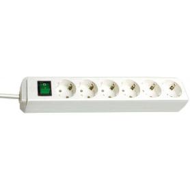 BRENNENSTUHL-1159520400-BASE M&#XFA;LTIPLE ECO-LINE BLANCA CON INTERRUPTOR (6 TOMAS Y 3 M)