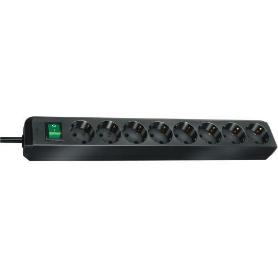 BRENNENSTUHL-1159300018-BASE MúLTIPLE ECO-LINE NEGRA CON INTERRUPTOR (8 TOMAS Y 3 M)