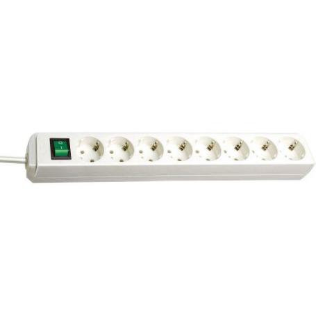 BRENNENSTUHL-1159320018-BASE M&#XFA;LTIPLE ECO-LINE BLANCA CON INTERRUPTOR (8 TOMAS Y 3 M)