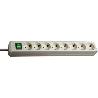 BRENNENSTUHL-1159350018-BASE M&#XFA;LTIPLE ECO-LINE GRIS CLARO CON INTERRUPTOR (8 TOMAS Y 3 M)