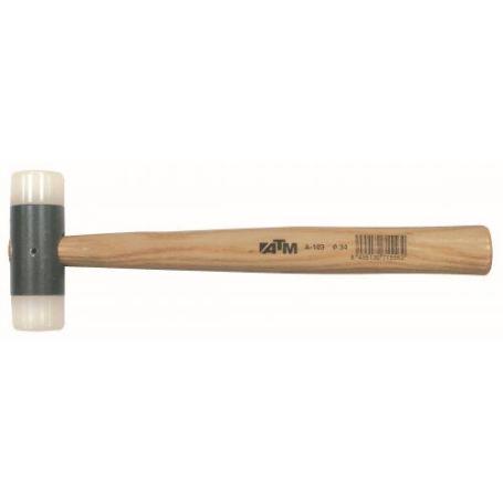 ATM-A104-MAZA DE NYLON MANGO MADERA (DIAMETRO  44 MM CABEZA 128 MM LARGO 350 MM)