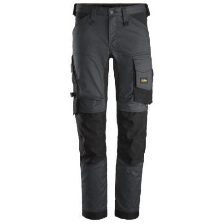 SNICKERS WORKWEAR-63415804044-PANTALONES EL&#XE1;STICOS ALLROUNDWORK GRIS ACERO-NEGRO TALLA 44