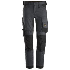 SNICKERS WORKWEAR-63415804056-PANTALONES EL&#XE1;STICOS ALLROUNDWORK GRIS ACERO-NEGRO TALLA 56