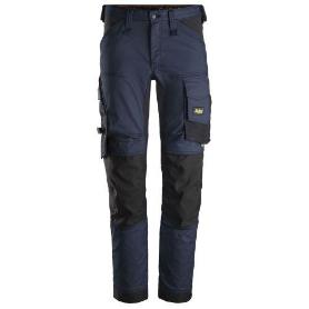 SNICKERS WORKWEAR-63419504056-PANTALONES ELÁSTICOS ALLROUNDWORK AZUL MARINO-NEGRO TALLA 56
