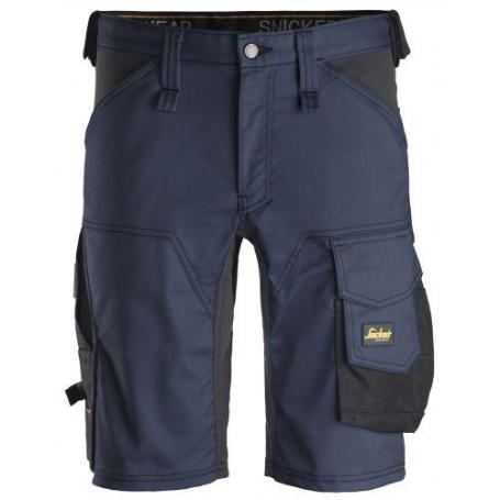 SNICKERS WORKWEAR-61439504048-PANTALONES CORTOS ELÁSTICOS ALLROUNDWORK AZUL MARINO-NEGRO TALLA 48