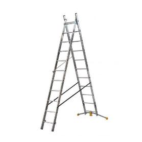 HAILO-1412-801-ESCALERA COMBINADA DE 2 TRAMOS CON ESTABILIZADOR CURVO HOBBYLOT (2X9)