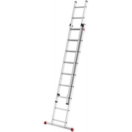 HAILO-7209-007-ESCALERA ALUMINIO 2 TRAMOS CORREDERA PROFISTEP DUO (2X9 PELDAÑOS)