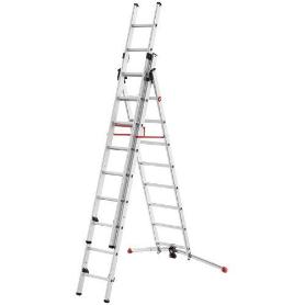 HAILO-9309-507-ESCALERA ALUMINIO COMBINADA 3 TRAMOS CON ESTABILIZADOR CURVO PROFILOT COMBI (2X9 + 1X8 PELDAÑOS)