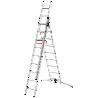HAILO-9309-507-ESCALERA ALUMINIO COMBINADA 3 TRAMOS CON ESTABILIZADOR CURVO PROFILOT COMBI (2X9 + 1X8 PELDAÑOS)